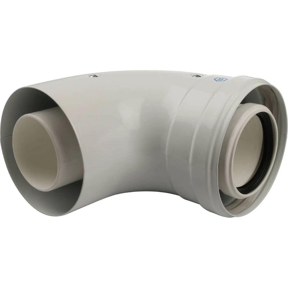 Отвод STOUT Ду60x100 90° конденсационный угол, с инспекционным окном Отвод STOUT Ду60x100 90° конденсационный угол, с инспекционным окном