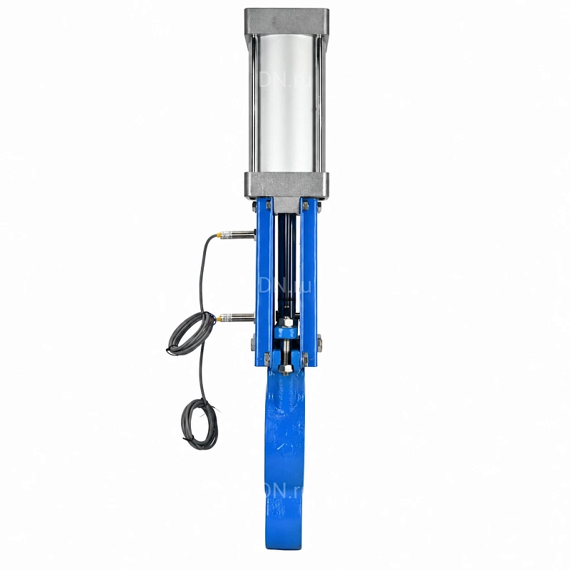 Задвижка шиберная Ду50 Ру16 WENZ межфланцевая, шток - выдвижной, корпус - чугун GGG40, уплотнение - EPDM, с пневмоприводом, индукц.датчиками LJ12A3-4-Z/EX 24В (GVKR1331E-1W-Fb-2P)
